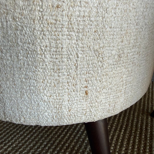 Textile Pair of Off-White & Greige Ottomans Made From Vintage Turkish Rugs For Sale - Image 7 of 9