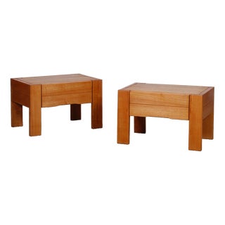 20th Century French Bedside Tables in Ash, Set of 2 For Sale