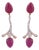 Set in 18k Gold, 7.75 Carats, Mozambique Ruby & Diamonds Chandelier Earrings, Pair For Sale
