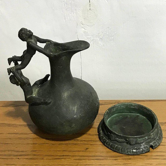 Grand Tour Bronze Figural Ewer and Stand, After the Roman Antique | Chairish