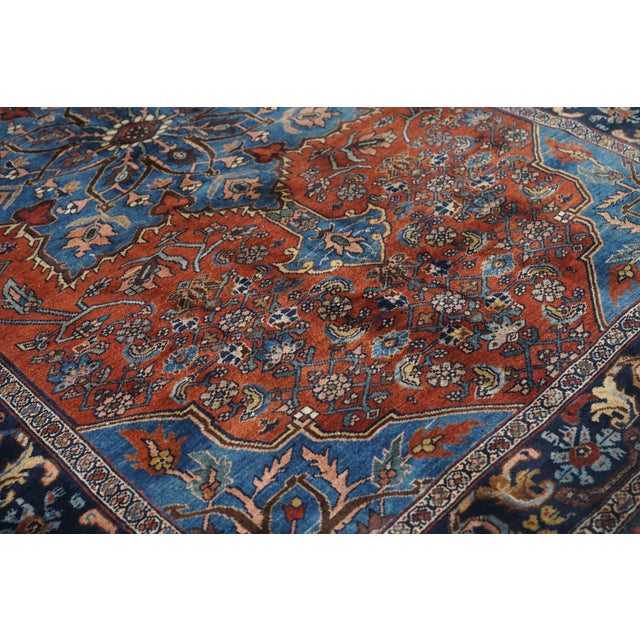 Red Antique Bidjar Rug 4'7'' X 7'0'' For Sale - Image 8 of 11