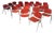 Italian Modern Red Fabric DSC Chairs by Giancarlo Piretti for Castelli, 1970s, Set of 22 For Sale