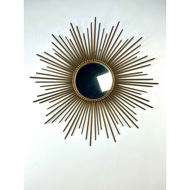 Gold Sun Mirror in Gilded Metal by Chaty Vallauris, 1960s For Sale - Image 8 of 8