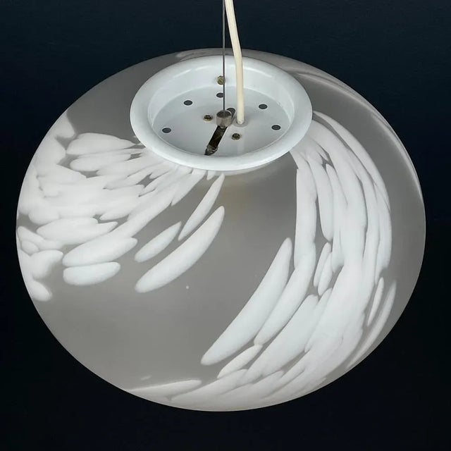 Vintage Swirl Murano Glass Pendant Lamp in Vetri Murano, Italy, 1970s For Sale - Image 6 of 11