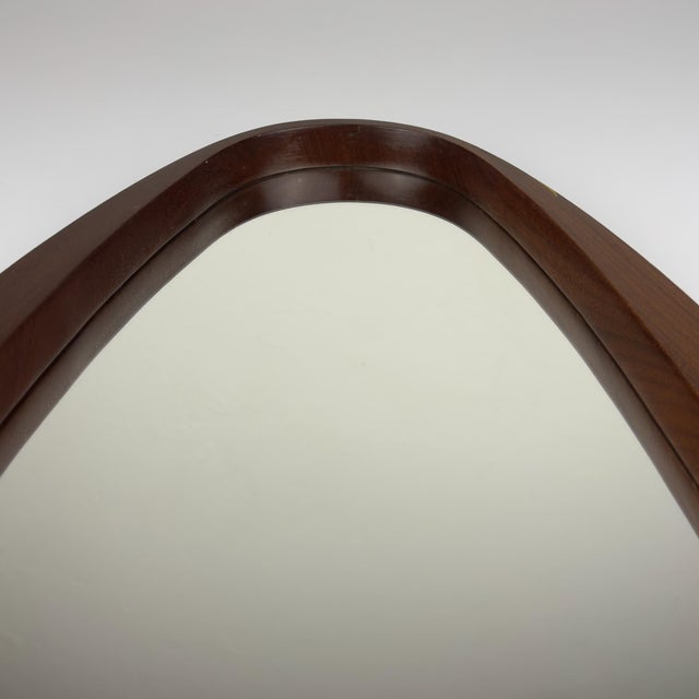 Brown Mid-Century Wall Mirror in Teak, Italy, 1960s For Sale - Image 8 of 18