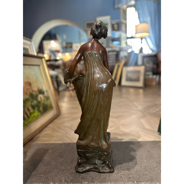 Art Nouveau Terracotta and Bronze Sculpture, 1890s-1910s For Sale - Image 4 of 12