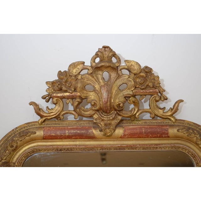 19th Century French Gilded Pier Mirror, 1850s For Sale - Image 9 of 16