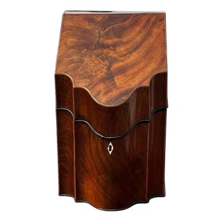 Georgian Inlaid Mahogany Cutlery Box For Sale