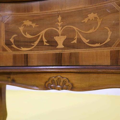 Louis XV Style Inlaid Secretaire with Curved Front For Sale - Image 11 of 18