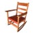 L & J. G. Stickley Oak Rocking Chair With Cognac Saddle Leather Covered Seat, Circa 1912 - 1920 For Sale