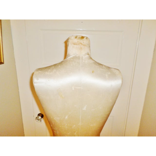 Textile Antique Mannequin French Rare Victorian Very Ornate Bronze Base & Silk Torso For Sale - Image 7 of 17