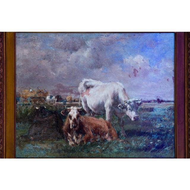 French Barbizon Antique Pastoral Landscape Painting by Marie Dieterle For Sale - Image 14 of 18