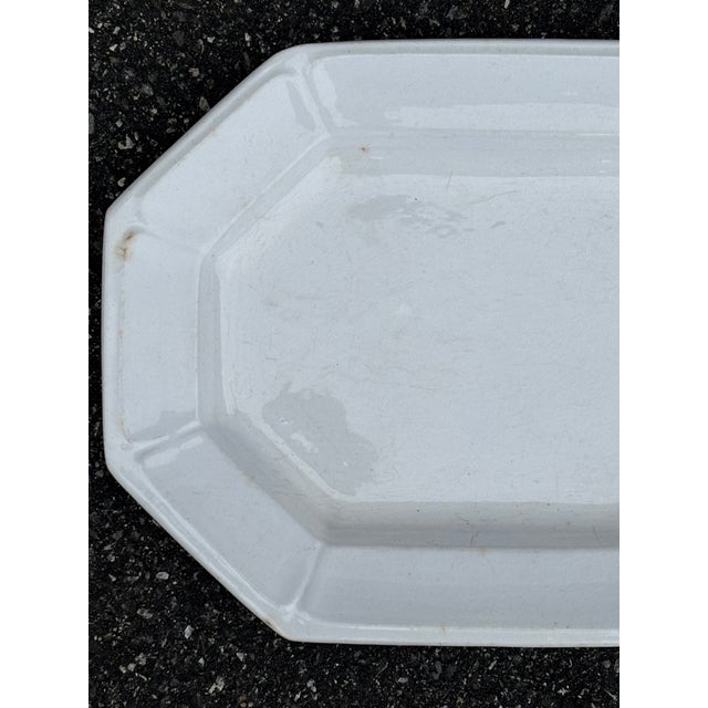 19th Century Pure White English Ironstone Octagonal Platter For Sale - Image 4 of 8