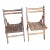 1940s Teak Danish Style Folding Slatted Chairs - Set of 2 For Sale