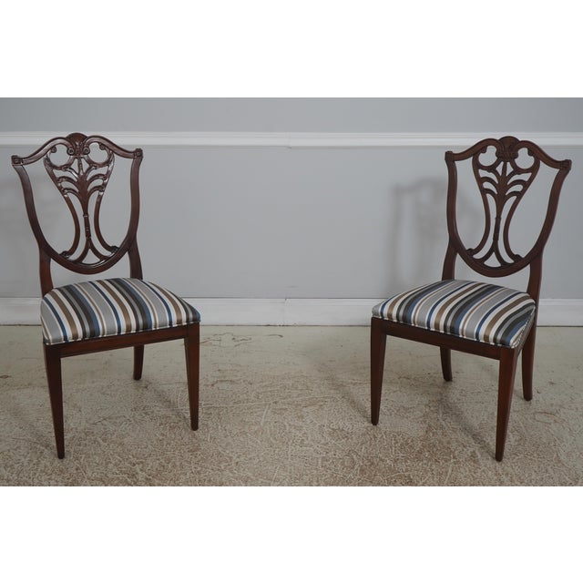 Set of 8 Henredon Mahogany Shield Back Dining Chairs For Sale - Image 14 of 18