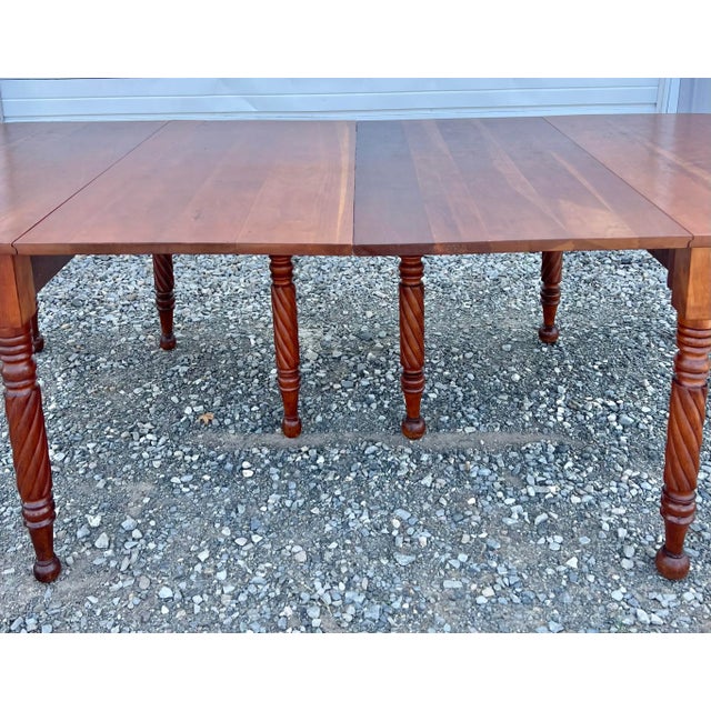 Antique Cherry Sheraton Two Part Banquet Table For Sale - Image 4 of 12