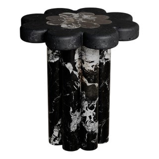 Marbelle Side Table in Black Marble and Brass by Esther Knopfler For Sale