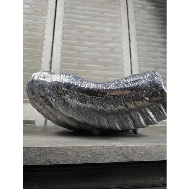 Sculptural Polished Aluminium Open Clam Shell Champagne Cooler For Sale - Image 12 of 17