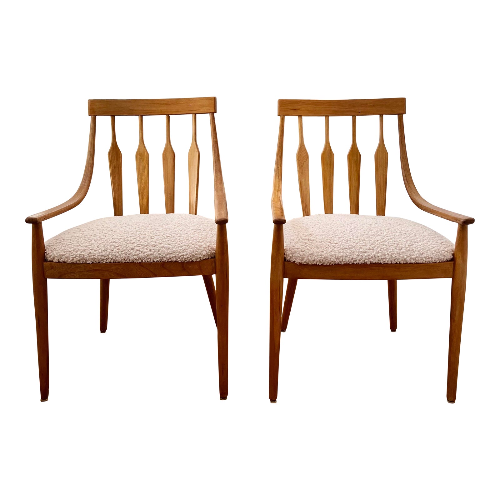 1960s Blonde Bentwood and Boucle Chairs Set of 2 Chairish