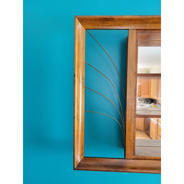 Mid-Century Modern Mid-Century Modern Belart, Inc Wood Wall Shelf With Mirror For Sale - Image 3 of 5