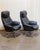 Pair Img Comfort Norwegian Leather Swivel and Reclining Lounge Chairs With Ottomans, Mid-20th Century For Sale - Image 10 of 18