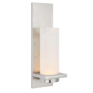 Chapman & Myers for Visual Comfort Signature Cornado 18" Indoor/Outdoor Hurricane Sconce in Museum Nickel with Etched Crystal For Sale