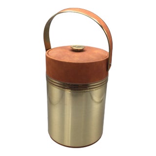 Georges Briard Ice Bucket Egyptian Motif Insulated Brown Swede For Sale