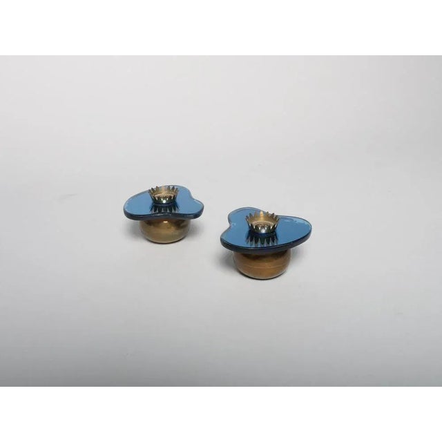 Pair of candle holders by Pietro Chiesa for Fontana Arte c1940s This piece is attributed to the mentioned designer/maker....