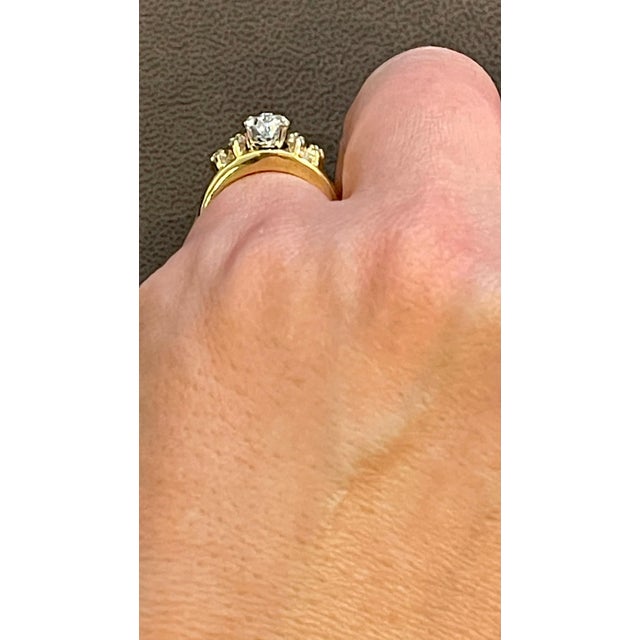 1.0 Carat Pear Shape Center Diamond Engagement 14 Karat Yellow Gold Ring For Sale - Image 13 of 18