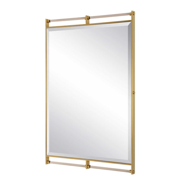 Kenneth Ludwig Chicago Ripoll Antique Brass Mirror For Sale - Image 4 of 6