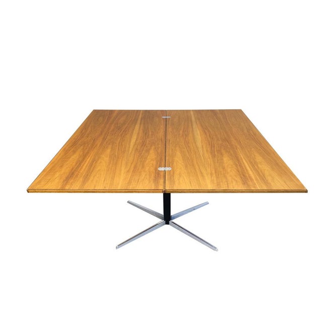 Mid-Century Modern Mid-Century Adjustable Dining or Coffee Table in Nutwood Veneer and Chrome by Wilhelm Renz, 1975 For Sale - Image 3 of 17