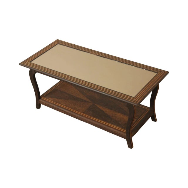 Mid Century Art Deco Style Mirror Top inlaid Coffee Table (B) For Sale - Image 13 of 13