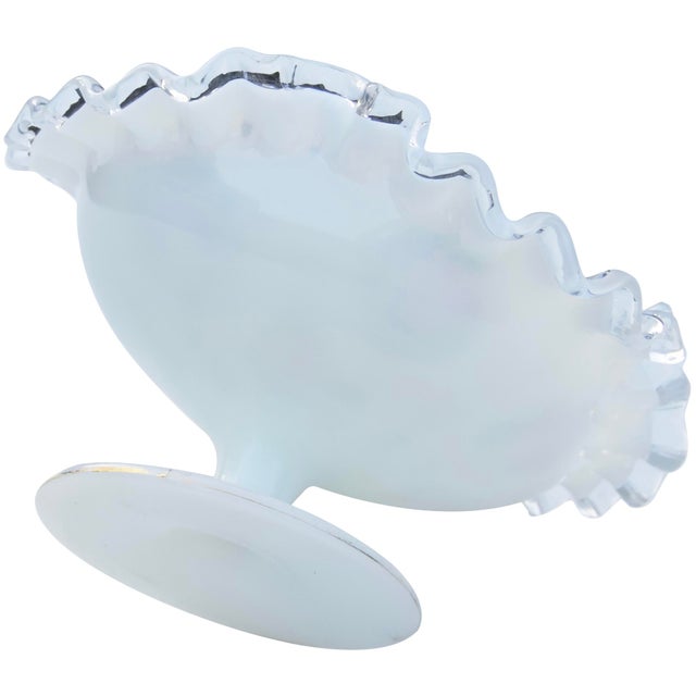 Mid 20th Century Handblown & Ruffled Americana Art-Glass Bowl Accent For Sale - Image 4 of 4
