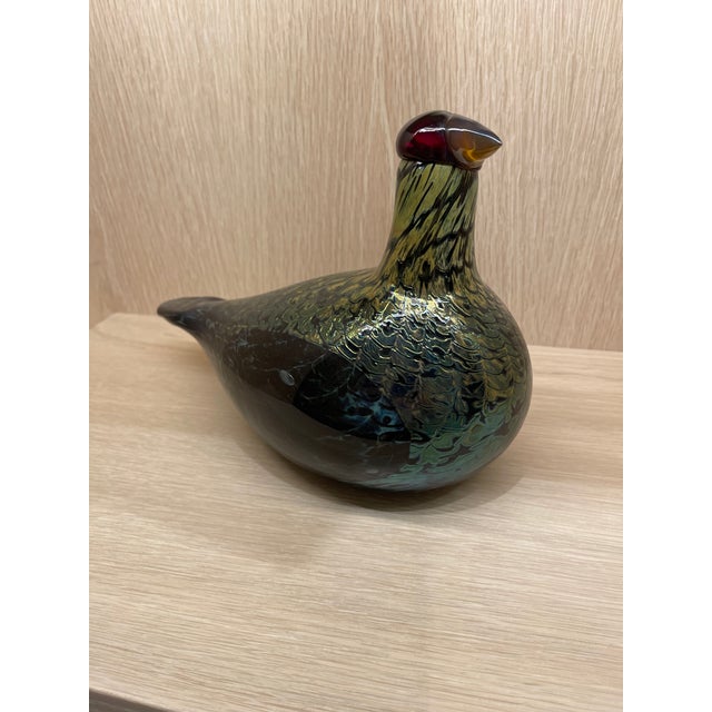 Late 20th Century Oiva Toikka Art Glass Bird Capercaillie Male Wood Grouse, Signed O. Toikka Nuutajärvi For Sale In New York - Image 6 of 9