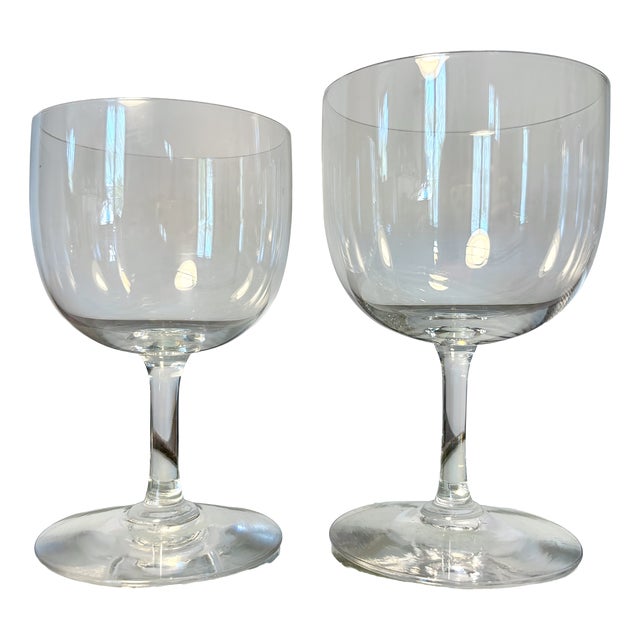 Water and Wine Glasses from Baccarat, 1890s, Set of 2 For Sale
