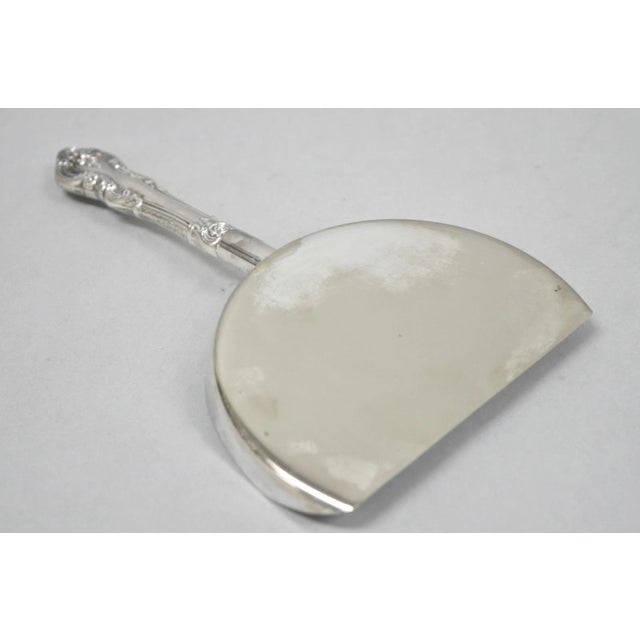 Silver Vintage English Victorian Silver Plated Rose Flower Table Butler Crumb Catcher For Sale - Image 8 of 9