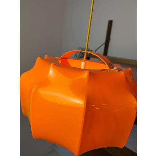 Orange Pendant Lamp with Yellow Cable from Ilka Plast For Sale - Image 4 of 11