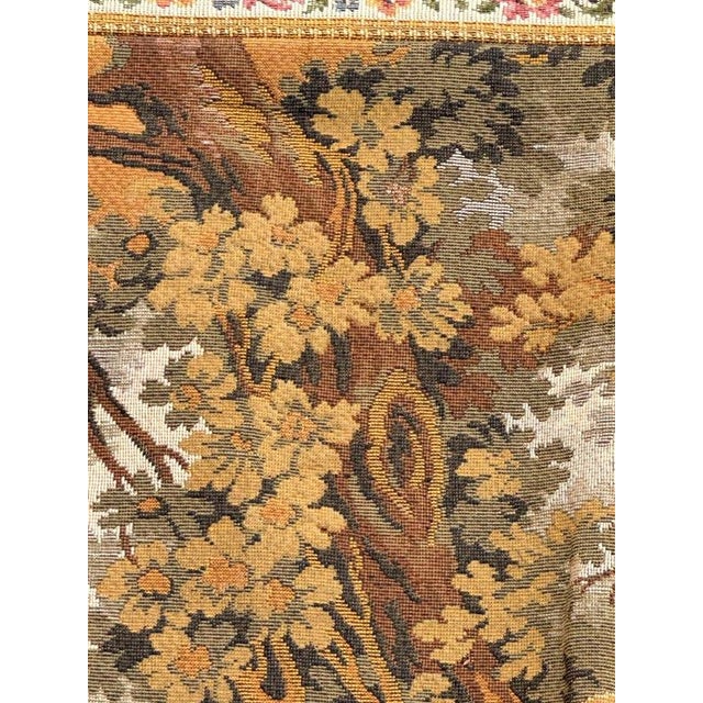 Vintage French Jacquard Tapestry with Gallant Meeting by Jules Pansu, 1970s For Sale - Image 15 of 18