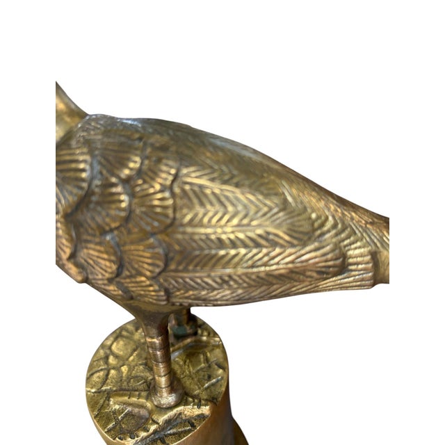 Metal Marbro Brass Peacock Table Lamp, 1950 For Sale - Image 7 of 17