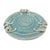 VTG Southwest Studio Pottery Turquoise Crackle Glaze Platter Bowl 10" For Sale - Image 4 of 7