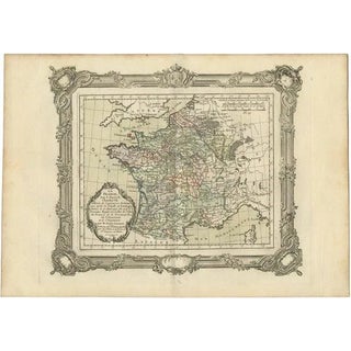 Antique Map of France Under the Reign of Charles VII by Zannoni, 1765 For Sale