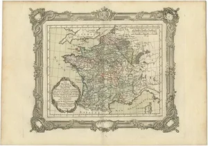 Antique Map of France Under the Reign of Charles VII by Zannoni, 1765