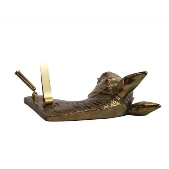 1950s 1950s Mid-Century Modern Brass Horse Head Desktop Letter / Pen Holder For Sale - Image 5 of 6