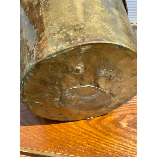 Farmhouse Antique Primitive Spun Brass Bucket Pail For Sale - Image 3 of 3