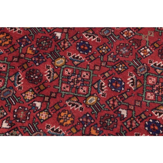 1980s Antique Tabriz Red/Blue Wool Rug - 5'10'' X 10'3'' For Sale - Image 5 of 10