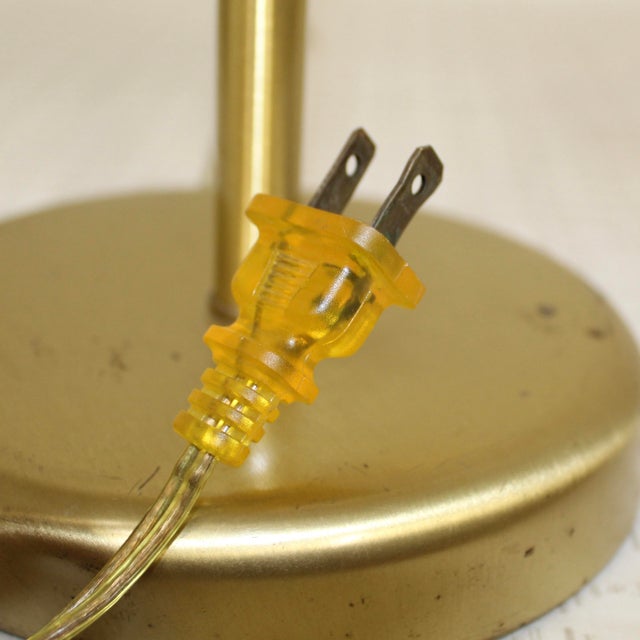 1970s Small Mid-Century Modern Table Lamp With Clip-on Mushroom Shade For Sale - Image 4 of 7