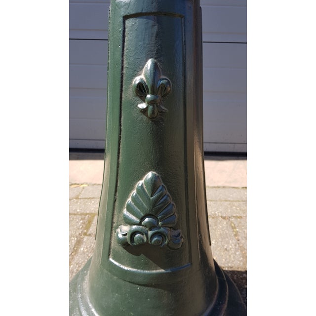 Metal Cast Iron Lamp Post Rotterdammer with Round Copper Lantern For Sale - Image 7 of 8