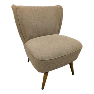 Vintage Club Armchair in Beige Fabric, 1960s For Sale