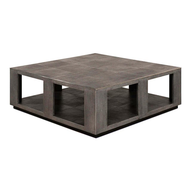 Modern Leather Square Coffee Table Chairish
