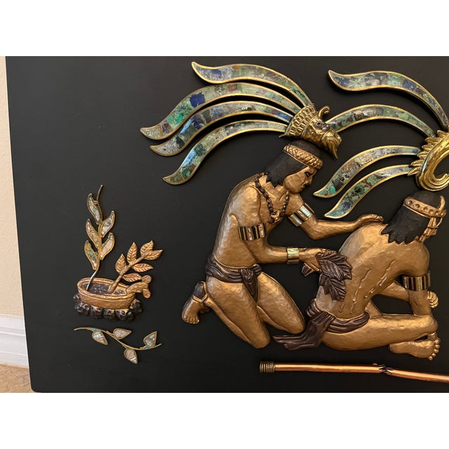 Late 20th Century Malachite Mayan Wall Panel For Sale - Image 10 of 11